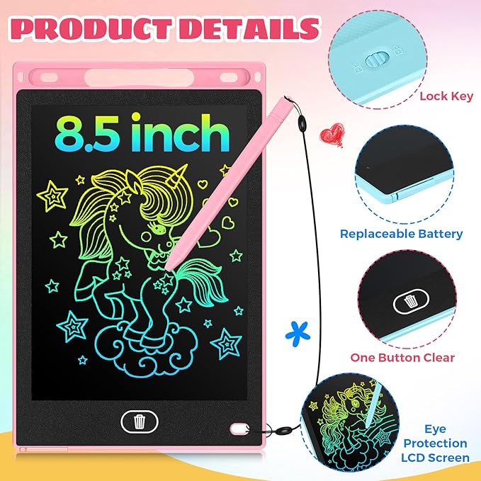 Zhehao 20 Pack LCD Writing Board for Kids, 8.5 Inches Doodle Reusable Screen Drawing Pad Erasable Painting Pads Educational Toy for 3-8 Years(Cute Color) Zhehao
