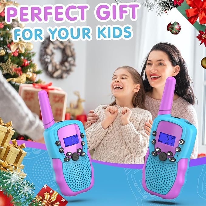 Selieve Toys for 3-14 Year Old Children's, Walkie Talkies for Kids 22 Channels 2 Way Radio Toy with Backlit LCD Flashlight, 3 Miles Range for Outside, Camping, Hiking Purple Selieve