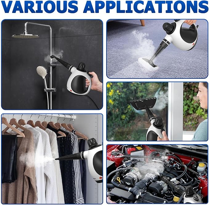 Handheld Steam Cleaner - High Pressure Steam Cleaner for Home, Multi-functional Cleaning Tools for Kitchen, Bathroom, Couch, Car. Portable Steamer Makes Housework Easier. Kick Boosters