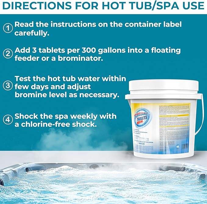 1 Inch Bromine Tablets | Brominating Chemical Sanitizer for Spas, Hot Tubs or Indoor Pools - Low Odor, Less Irritation, Pre-Stabilized, Long-Lasting, Chlorine Alternative - 3.5 lbs Kick Boosters