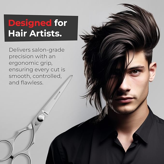 Suvorna Hair Scissors Professional - Barber Shears for Hair Cutting - Extremely Sharp Razor Edge Hair Cutting Scissors to Cut Hair - 6.5" Japanese Stainless Steel Hair Shears for Women and Men Suvorna-beautifuleveryday