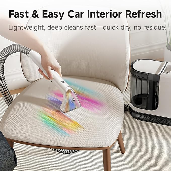 uwant Portable Carpet Cleaner 18Kpa Powerful Suction Upholstery Cleaner Machine for Pet, Spot Cleaner with Specialty Tools for Car, Couch, Rug, Sofa, Furniture (Small 18Kpa Suction) UWANT