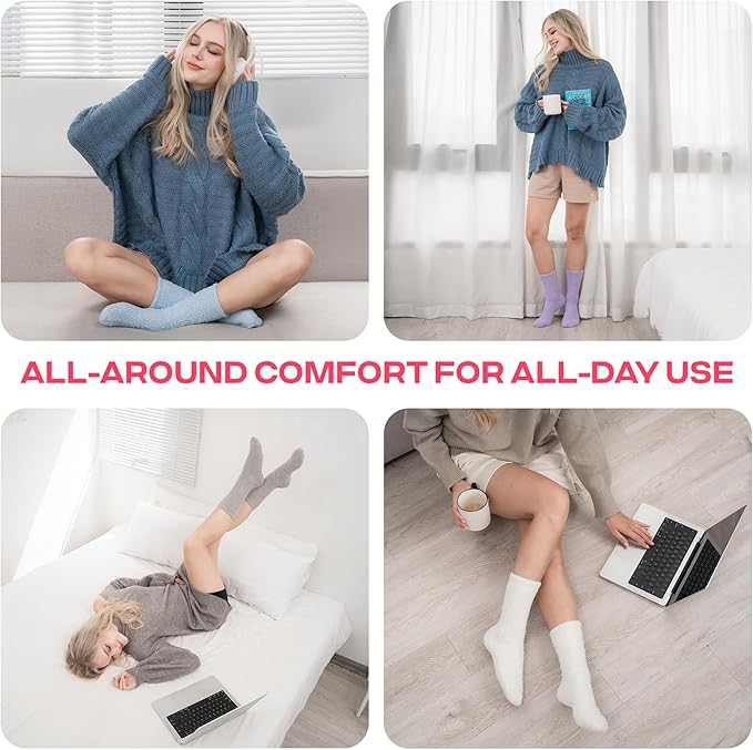 CoolMate GLOBAL Fuzzy Socks for Women Christmas Gift Box, Cozy, Soft, Stocking Stuffers, Comfy Cloud-Like Socks for Spa,Home CoolmateGlobal