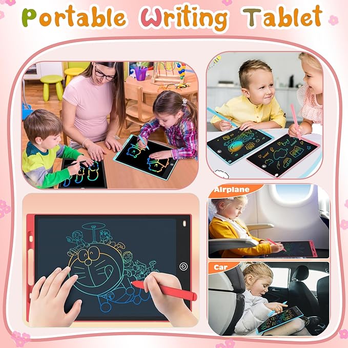 4 Pack LCD Writing Tablets for Kids, 8.5 Inch, Toddler Toys Colorful Doodle Board Birthday Gifts for Ages 3-8 Boys Girls Drawing Tablet for Learning and Education (Blue Pink Red Black) Yidedraw