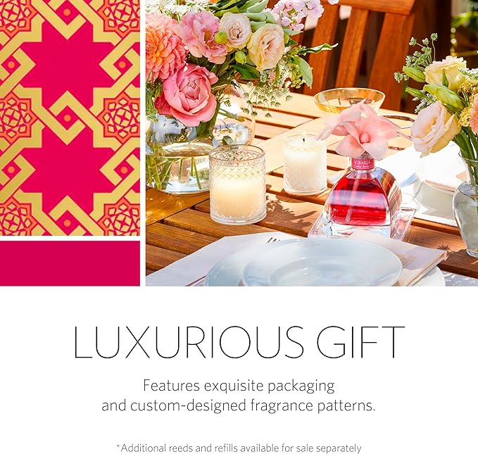 AGRARIA PetiteEssence Flower and Reed Diffuser Set, Hand Crafted Sola Flower Botanical Home Fragrance, Scented Oil Gift Set for All Occasions AgrariaHome