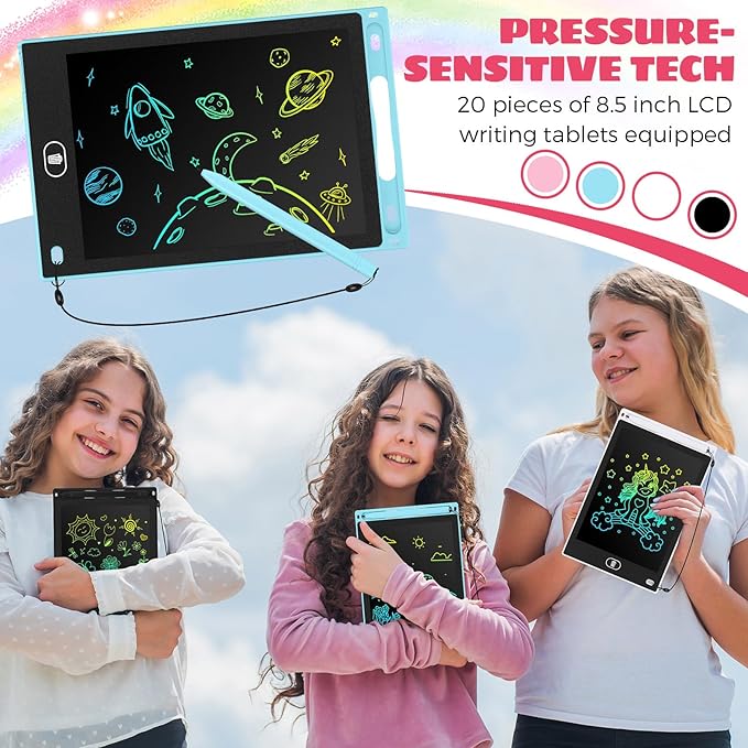 Zhehao 20 Pack LCD Writing Board for Kids, 8.5 Inches Doodle Reusable Screen Drawing Pad Erasable Painting Pads Educational Toy for 3-8 Years(Cute Color) Zhehao