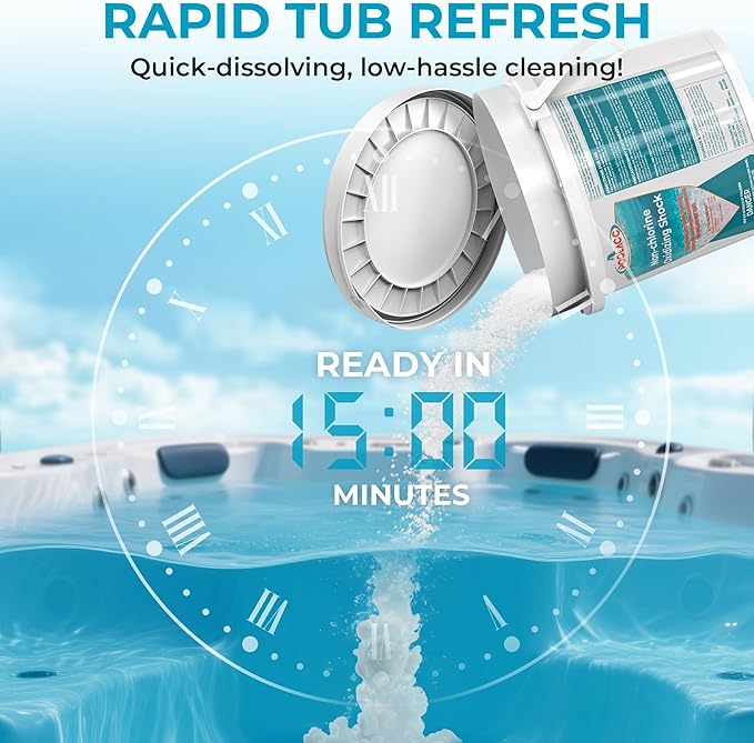 Non-Chlorine Spa Shock for Hot Tub - 5 lbs, Chlorine-Free Shock Oxidizer Treatment for Hot Tubs, Spas and Swimming Pools, Fast Acting, Quick Dissolving Oxidizing Shock for Crystal Clear Water Kick Boosters