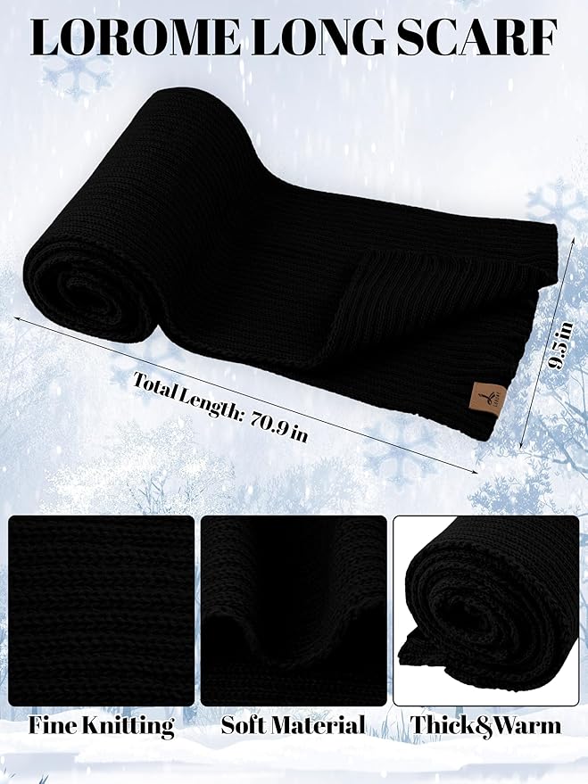 LOROME Women Winter Beanie Hat Scarf Gloves Set, Fleece Knitted Pompom Hat Warm Neck Scarf Touchscreen Gloves Winter Gift LOROME