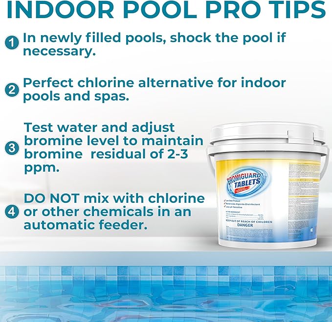 1 Inch Bromine Tablets | Brominating Chemical Sanitizer for Spas, Hot Tubs or Indoor Pools - Low Odor, Less Irritation, Pre-Stabilized, Long-Lasting, Chlorine Alternative - 8 lbs Kick Boosters