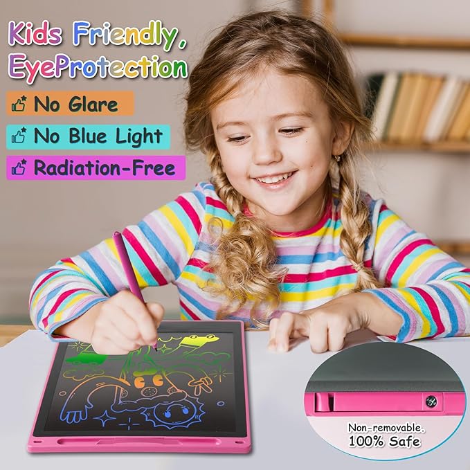 10 Inch LCD Writing Tablet - Colorful Electronic Drawing Pad & Doodle Board for Kids Ages 3-8, Erasable Educational Toy, Birthday and Christmas Gift for Girls and Boys (Pink) ArtcraftandStorage