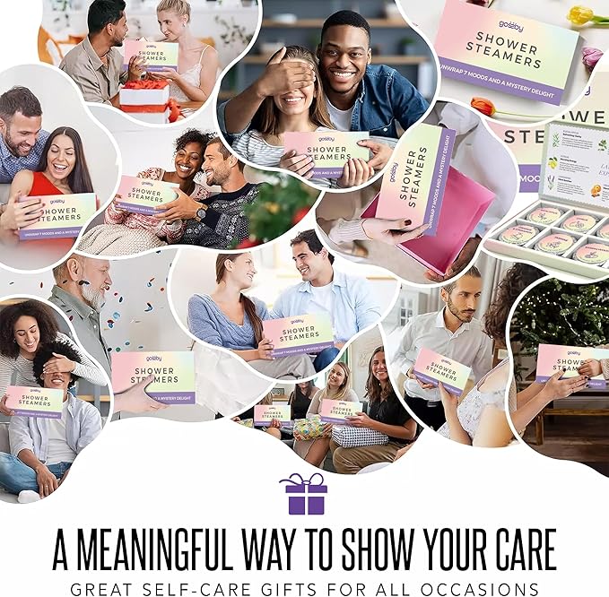 Shower Steamers Aromatherapy GOSSBY 8 Pack - Gifts for Women, Birthday Gifts for Her, Home Spa, Self Care, Relaxation, Natural Essential Oils - Mood Symphony Style Gossby