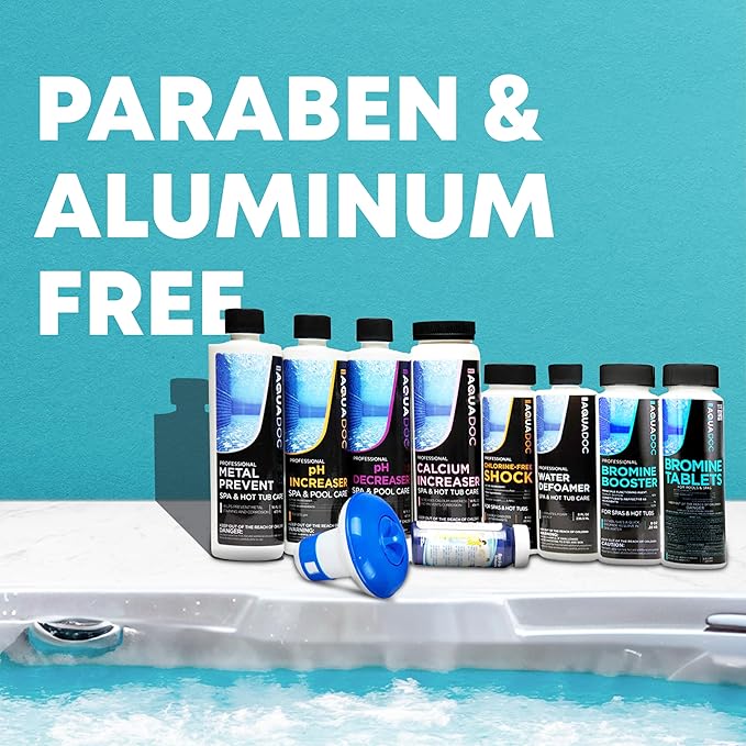 Inflatable Hot Tub Chemical Kit with Bromine Tablets - Inflatable Spa Starter Kit - Convenient Hot Tub Starter Kit & pH Control Kit - AquaDoc Inflatable Spa Chemicals AquaDocSpaHotTubSupplies