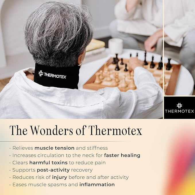 Far Infrared Premium Heating Pad – Neck – Targeted Heat Pain Relief for Neck Stiffness, Soreness, & Discomfort, FSA-HSA Eligible – Deep Muscle Tissue Penetration – Post-Workout Recovery & Rehab Thermotex