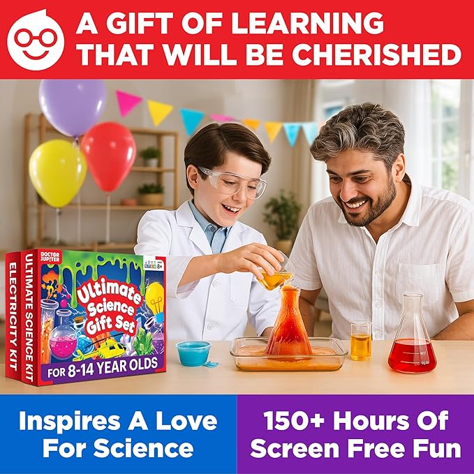 Doctor Jupiter Ultimate Science Gift Set of Science Kit, Electricity Kit for Kids Age 8-12 | Birthday Gifts for Boys & Girls of 8,9,10,11,12,13,14 Year Olds | STEM Learning & Education Toys DoctorJupiter