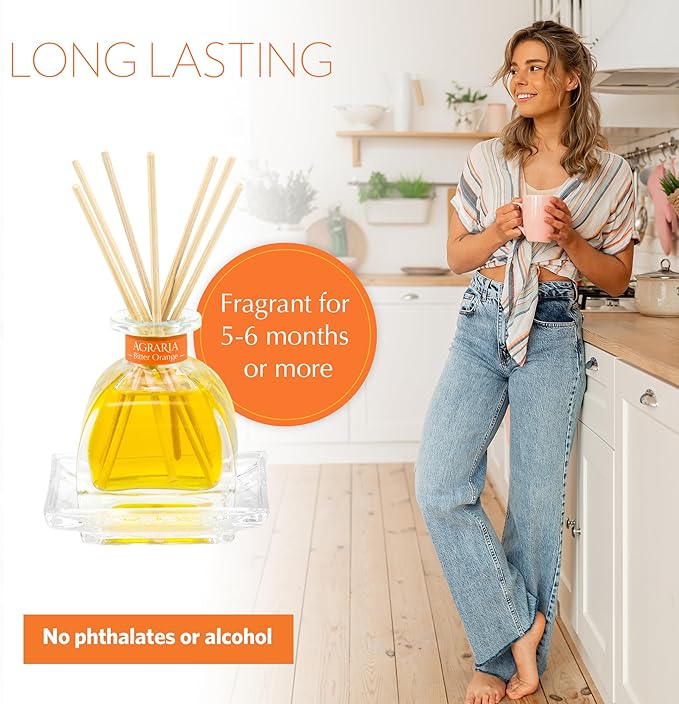 AGRARIA PetiteEssence Flower and Reed Diffuser Set, Hand Crafted Sola Flower Botanical Home Fragrance Set, Scented Oil Gift for All Occasions AgrariaHome