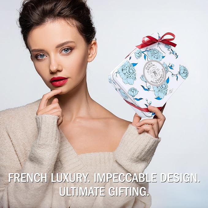 La Chatelaine Hand Cream Trio Tin Gift Set, Ready-To-Gift Tin, Nautral, Made in France with 20% Organic Shea Butter, Nourishing and Moisturizing (Amber Cashmere, Coconut Milk, Lychee Bilberry or Shea) LaChatelaine