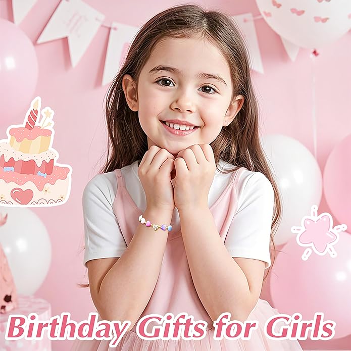 WomenGifts Initial Heart Bracelets for Girls Women – Christmas Stocking Stuffers Cute Little Girls Letter A-Z Charm Bracelet, Personalized Happy 3-18 Year Old Birthday Gift for Sisters, Toddler, Teens & Her Kick Boosters