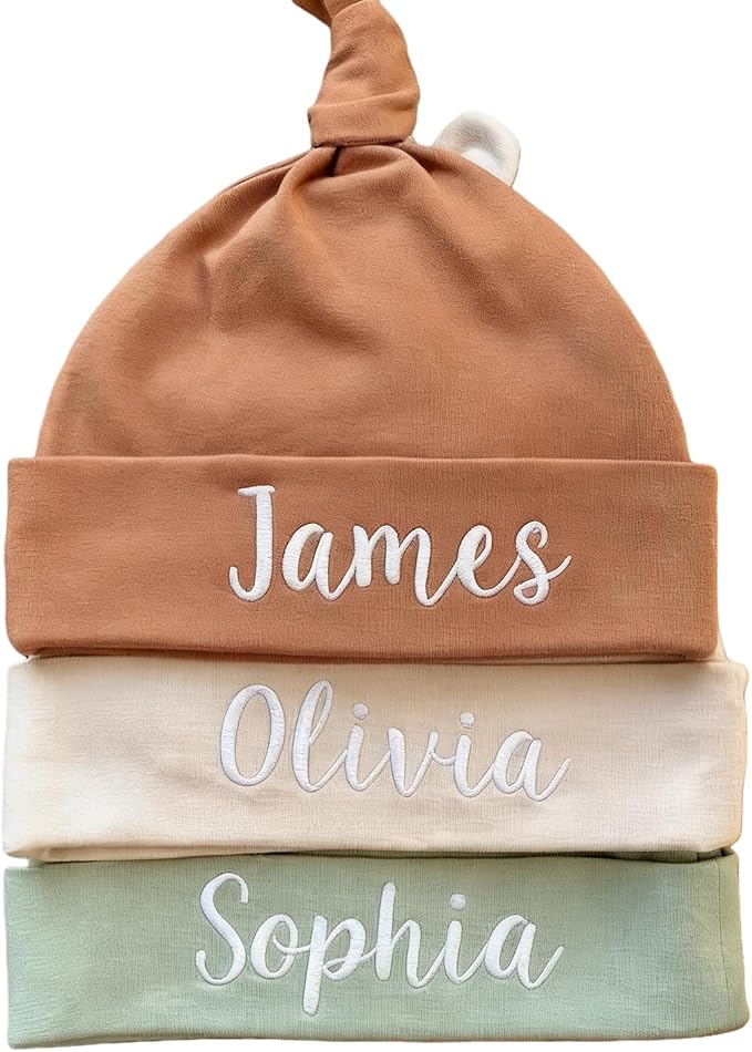 Personalized Baby Beanie Winter Pom Hat, Custom Name Knit Beanie for Infant Toddler Boys Girls 5-36 Months Soft Kick Boosters