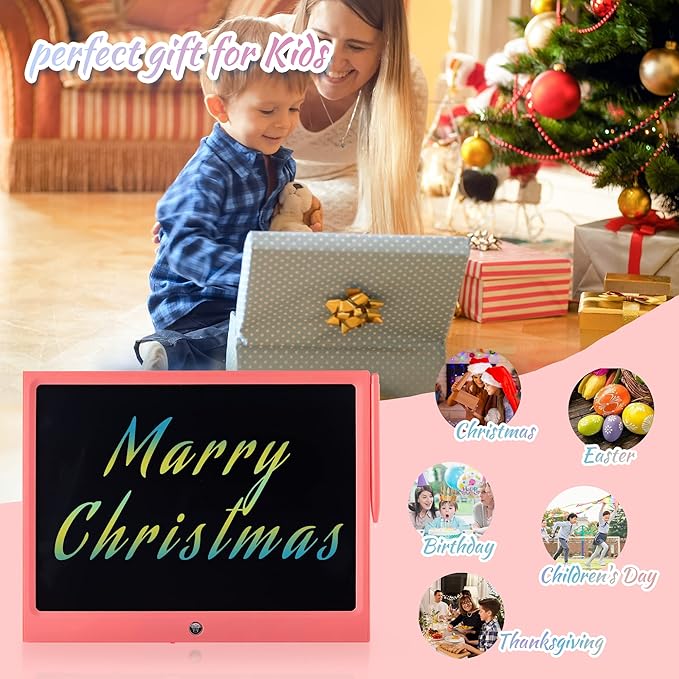 LCD Writing Tablet for Kids, 15 Inch Colorful Electronic Doodle Board, Educational Learning Kids Drawing Tablet Toys, Christmas Birthday Gift for 3 4 5 6 7 8 9 Year Old Girls Boy ERUW