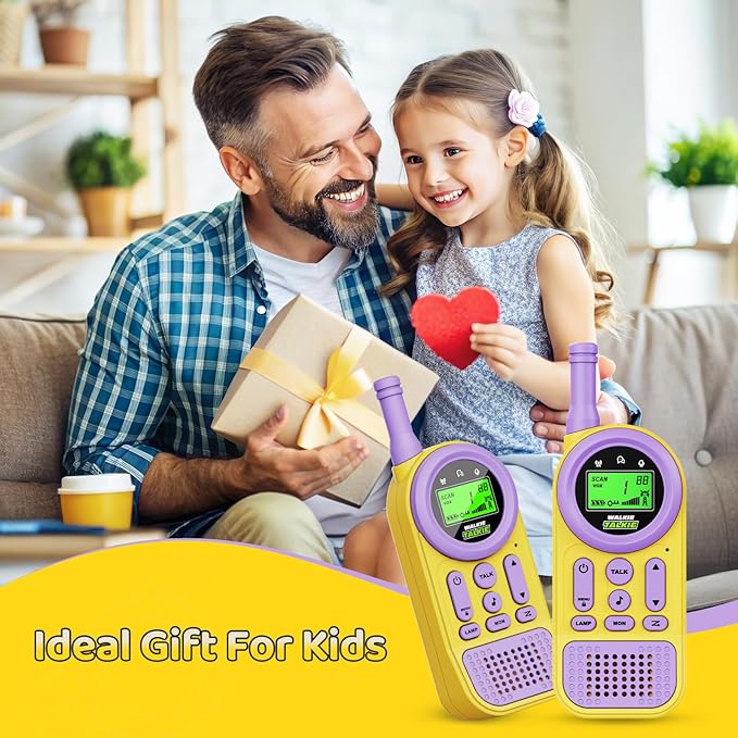 Walkie Talkies for Kids Toys: Toys for 3-12 Year Old Boys Girls - 22 Channels 2 Way Radio Toy with Backlit LCD Flashlight - 3 Miles Range for Outside/Camping/Hiking (2-Pack) Ptnerbeh