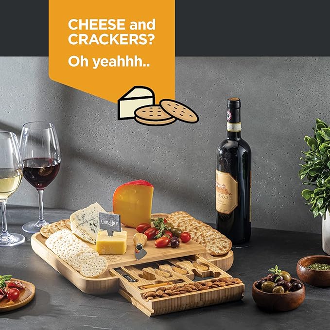 Charcuterie Board Gift Set - Bamboo Cheese Board and Knife Set - Housewarming Gifts for New Home, Wedding Gifts for Couples 2025, Bridal Shower Gifts, Birthday Gifts for Women Bamb%C3%BCsi