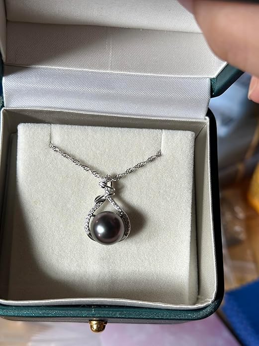 Tahitian Black Pearl Necklace - Mom's Day Gifts for Women: Anniversary, Christmas, Birthday Jewelry NONNYL