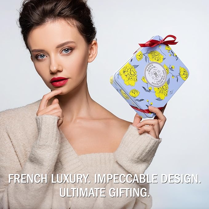 La Chatelaine French Hand Cream Trio Tin, Holiday Gift Set, Hand Lotion for Women, Made in France with 20% Organic Shea Butter (Lavender, Lychee Bilberry & Lemon Verbena or Citrus Fizz) 3 x 1 fl oz LaChatelaine