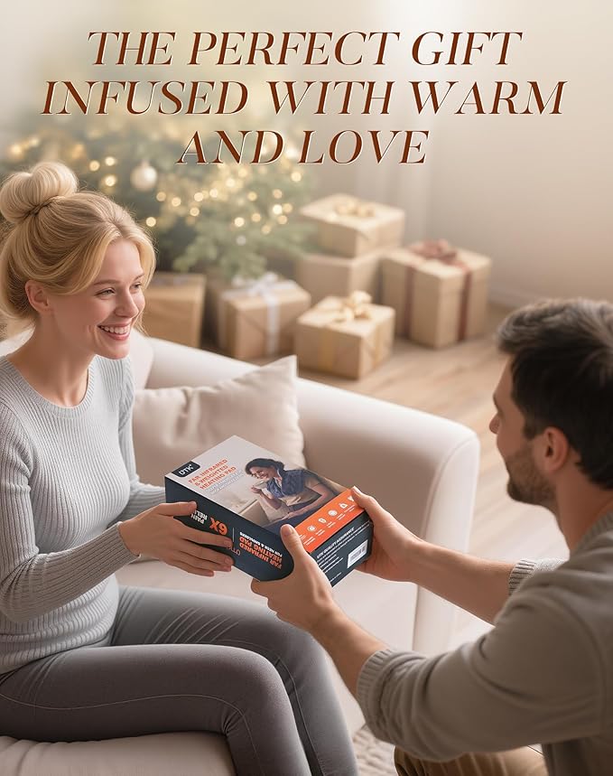 UTK 30s Fast Heating Pad for Neck Shoulder and Back, 6X Deeper Pain Relief Weighted Far Infrared Heating Pads, 8 Heat Options Max 159℉, 16 Auto Timer, 24"x20" Extra Large, Gifts for Women, Men (Grey) UTK