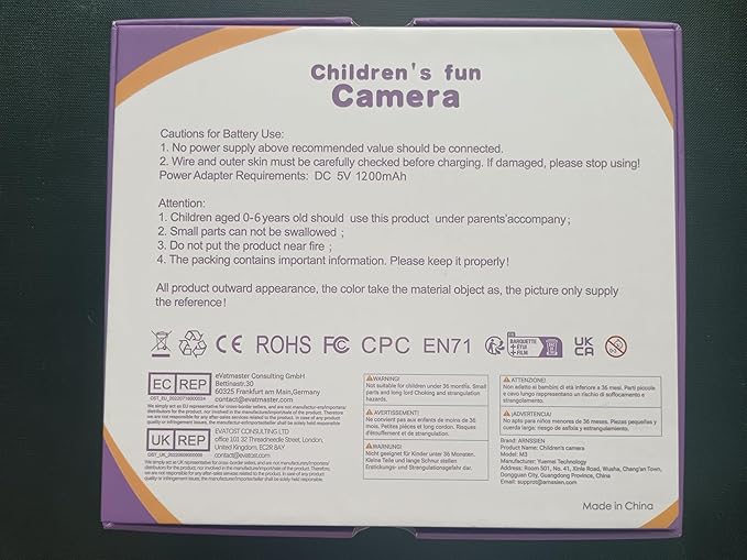 Kids Camera Instant Print,Children Digital Camera Toys with HD Video for Kids Aged 3-12,Christmas Birthday Festival Present for Girls Boys,with 7 Rolls Instant Paper,M3 ARNSSIEN