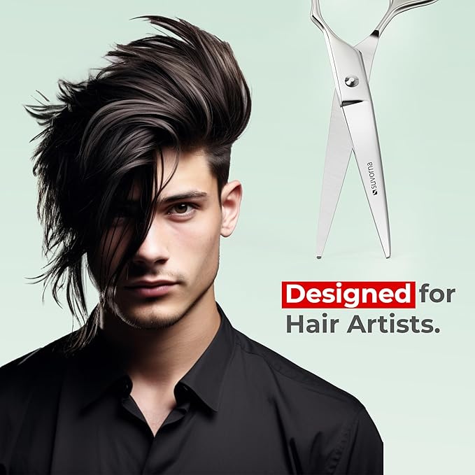 Suvorna Professional Hair Cutting Scissors - 6" Stainless Steel Barber Shears for Hair Cutting and Trimming - Razor Sharp Haircut Scissors for Hairdressers & Barbers - Hair Shears for Women and Men Suvorna-beautifuleveryday