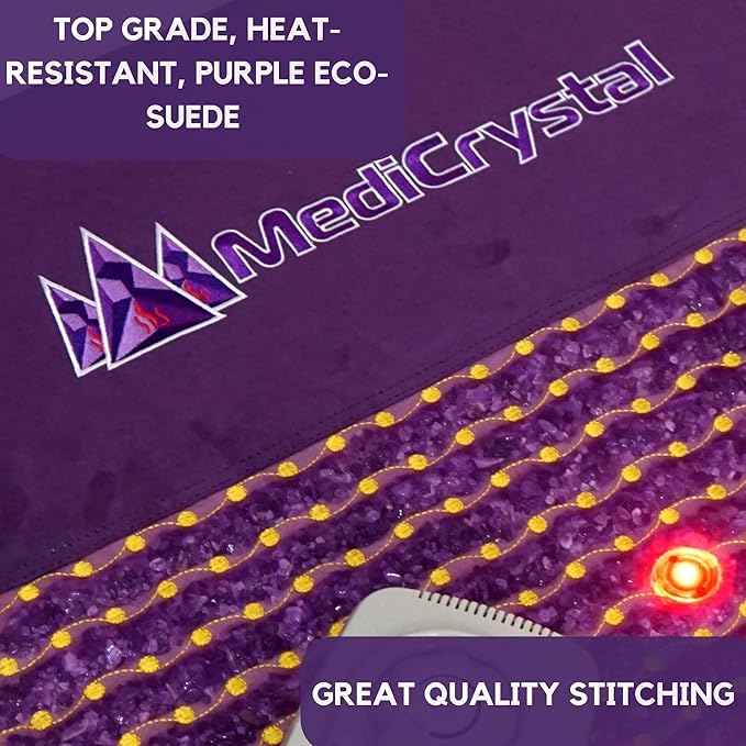 MediCrystal Far Infrared Amethyst Mat - Natural Agates + Photon Red Lights - FDA Registered Manufacturer - Negative Ion - FIR Heating Pad (Flex 72" L x 24" W) MediCrystal