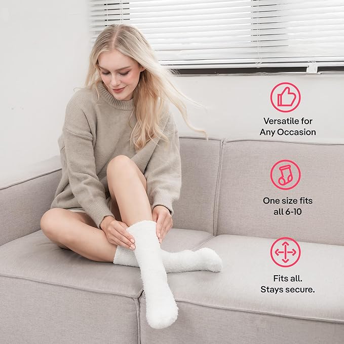 CoolMate GLOBAL Fuzzy Socks for Women Christmas Gift Box, Cozy, Soft, Stocking Stuffers, Comfy Cloud-Like Socks for Spa,Home CoolmateGlobal