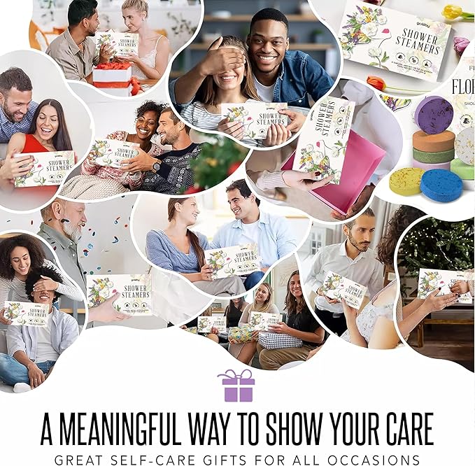 Shower Steamers Aromatherapy GOSSBY 6 Pack - Gifts for Women, Birthday Gifts for Her, Home Spa, Shower Bombs, Self Care, Relaxation, Lavender Essential Oil, Teen Girl Gifts - Serene Essence Style Gossby