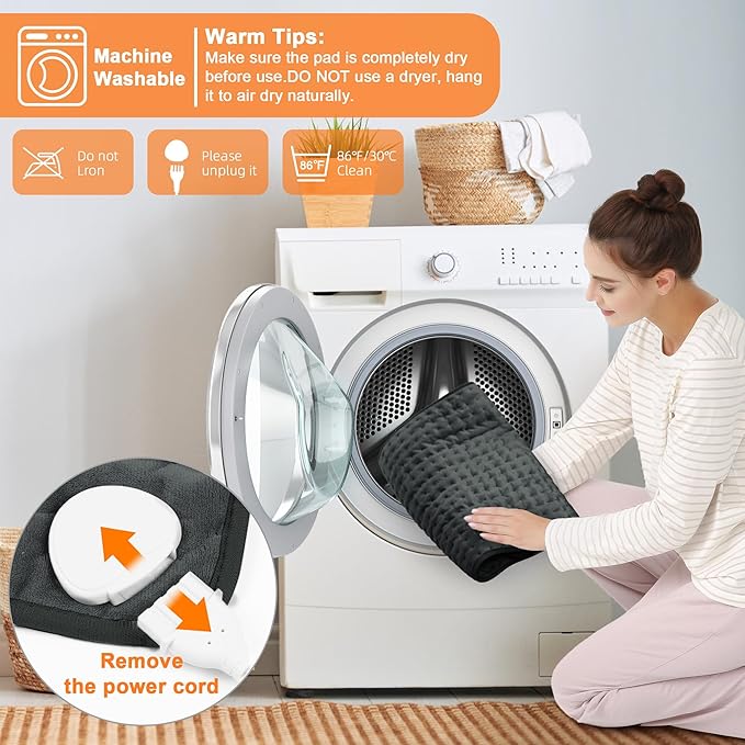 Deepsoon Heating Pad,Electric Heating Pads for Back,Neck,Abdomen,Moist Heating Pad for Shoulder,Knee,Arms,Legs,Dry/Moist Heat & Auto Shut Off,Christmas Gifts for Men and Women,Dark Gray,33x17 Inch Deepsoon