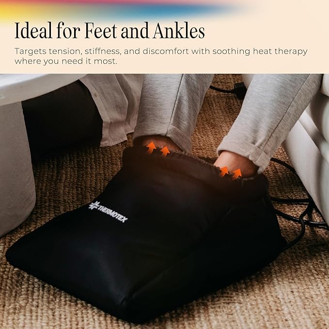 Thermotex Far Infrared Foot Heating Pad - Deep Heat Therapy for Pain Relief, Circulation, and Recovery, FSA-HSA Eligible - Heated Pad for Foot and Ankle Pain - Single Heat Insert Thermotex