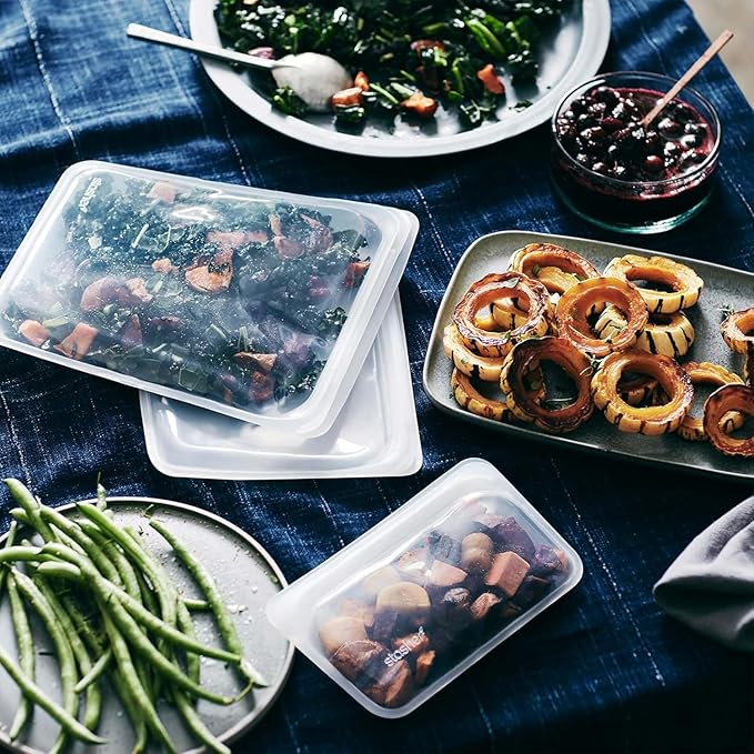 Stasher Premium Silicone Reusable Food Storage Bags, 3-Pack, Multi, Multi-Use Food Storage Bags, Lunch Bag, Travel Containers, BPA Free, Leak-free, Dishwasher-Safe, Eco-friendly Stasher