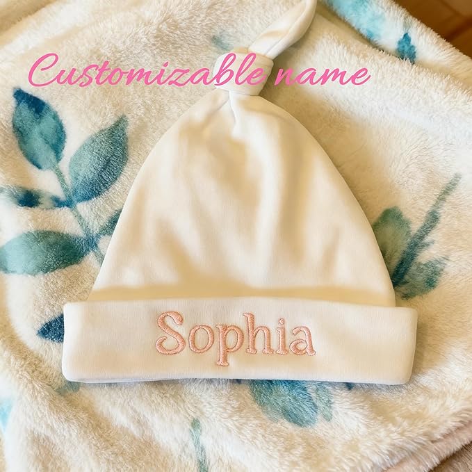 Personalized Baby Beanie Winter Pom Hat, Custom Name Knit Beanie for Infant Toddler Boys Girls 5-36 Months Soft Kick Boosters