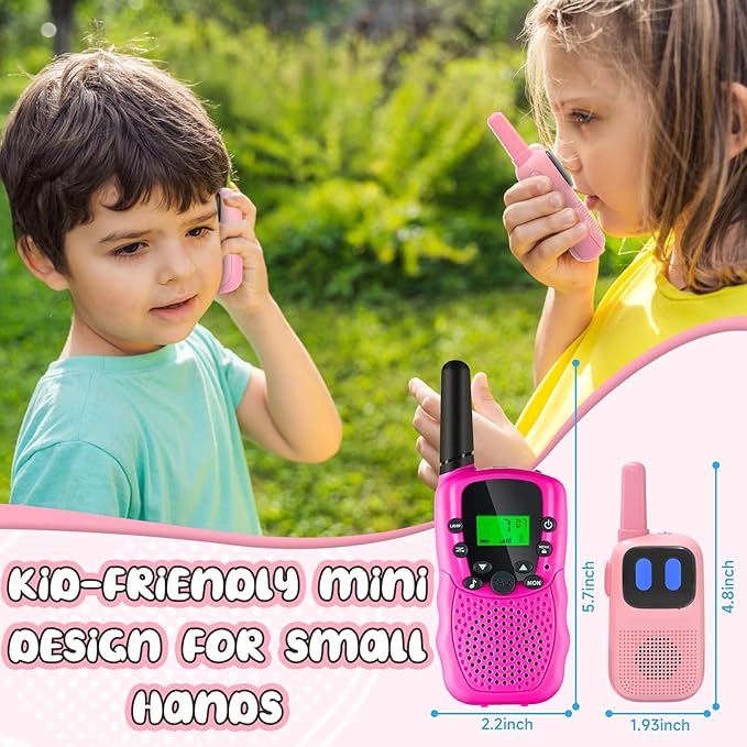 Toys for 3-12 Year Old Boys Girls, Walkie Talkies for Kids 2 Channels 2 Way Radio Toy…, Pink, WTK08 Holiky