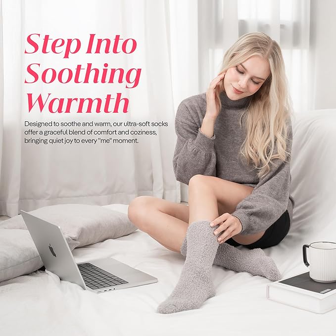 CoolMate GLOBAL Fuzzy Socks for Women Christmas Gift Box, Cozy, Soft, Stocking Stuffers, Comfy Cloud-Like Socks for Spa,Home CoolmateGlobal