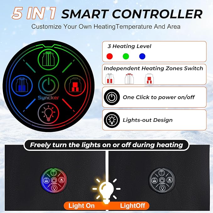 Heated Vest for Men Women with APP Control & 7.4V 20000mAh Battery Pack, Winter Heating Vests Hiking Christmas Gifts HeatedSocksGlovesVest