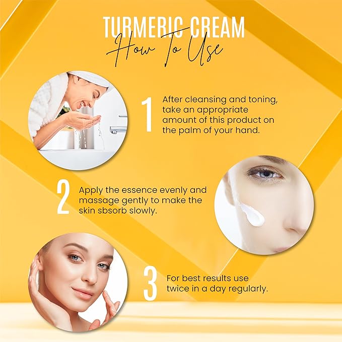 Turmeric Face Cream + 30% Vitamin C Glow Boosting Moisturizer & Skin Repairing, Hydrating with Organic Ingredients Anti-Aging Facial Cream, Normal, Dry, Oily & Combination Skin - 1.7 FL OZ