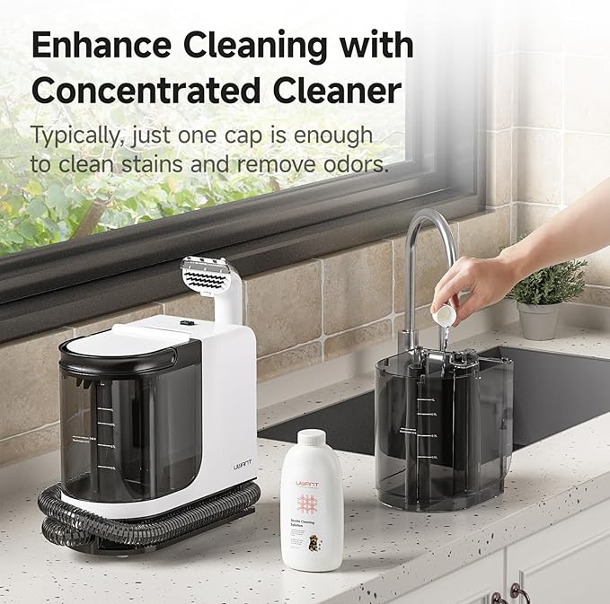 uwant Portable Carpet Cleaner 18Kpa Powerful Suction Upholstery Cleaner Machine for Pet, Spot Cleaner with Specialty Tools for Car, Couch, Rug, Sofa, Furniture (Small 18Kpa Suction) UWANT