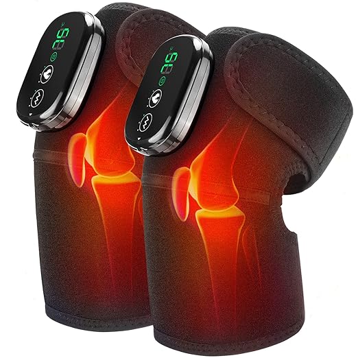 MOAJAZA Knee Massager with Heat and Vibration, Heating Pad for Knee Shoulder Elbow, Heated Knee Brace for Arthritis with Massage MOAJAZA