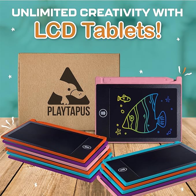 Party Favor Mini LCD Writing Tablet for Kids, 12 Pack – 4.5 Inch Mini Drawing Board. Fun and Educational for Kids That Sketch and Doodle. Perfect Goodie Bag and Gift Bag Filler, School Prize Or Gift Kick Boosters