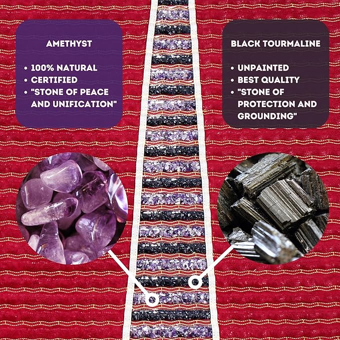 MediCrystal Far Infrared Heat Amethyst Tourmaline Mat - Professional 71"x32" - Warm & Heal Yourself with Natural Crystals - EMF-Free Adjustable Deep FIR Heating 86°-158°F - Original Manufacturer MediCrystal