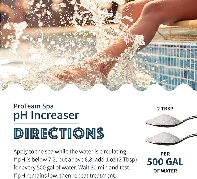 ProTeam Spa pH Increaser for Hot Tub - pH Up Hot Tub pH Increaser - with SplashWiz Hot Tub Chemicals Care Guide e-Book - Made in USA (1 lb) SplashWiz%E2%84%A2