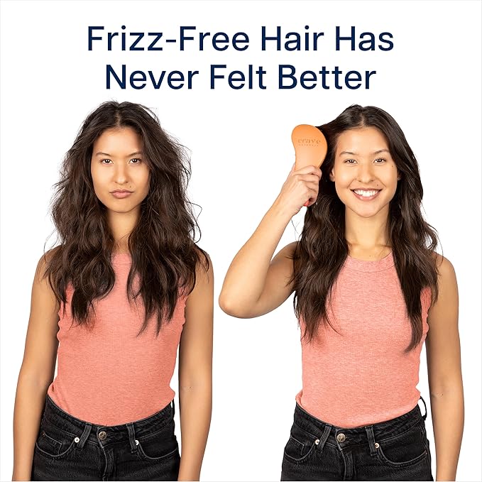 Crave Naturals Glide Thru Hair Brush - 2 Pack Detangler Brush for Curly, Straight, Wet or Dry Hair - Gentle Detangling Brushes for Adults, Kids, Toddlers, 7.5"x3" - Coral and Turquoise CraveNaturalsDetanglingBrush