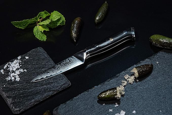 Oxford CHEF Paring Knife- 3.5 Inch - Damascus Japanese- VG10 Super Steel 67 Layer High Carbon Stainless Steel- Razor Sharp, Stain & Corrosion Resistant, Awesome Edge Retention OxfordChef