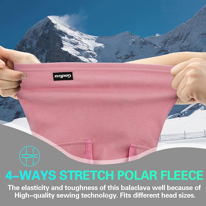 GoxRunx Kids Balaclava Ski Mask,Fleece Face Mask Neck Warmer for Boys Girls,Windproof Face Cover for Cold Weather GoxRunx