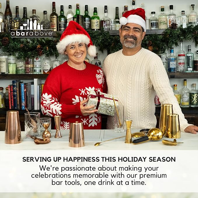 A Bar Above 14-Piece Stainless Steel Bartender Kit, Premium Professional Barware Set for Home Bars and Mixologists, Includes Cocktail Shaker, Jigger, Spoon, Strainers, Muddler, Picks, and More ABarAbove